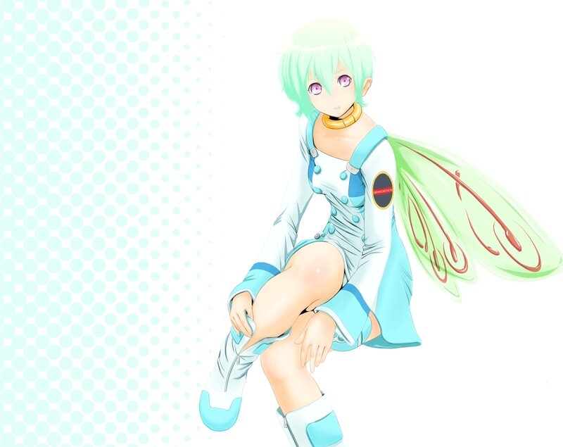 anime character with green hair