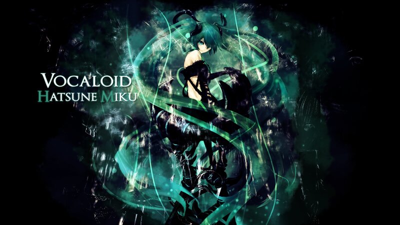 Anime Character with Green Hair — Black, Dramatic, Digital Art, Green Energy