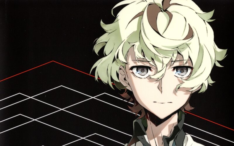 Anime Character with Green Hair — Black, Dramatic, White Lines