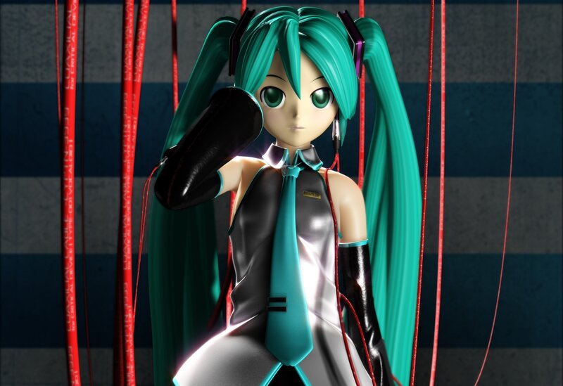 Anime Character with Green Hair — Cyan, Dramatic