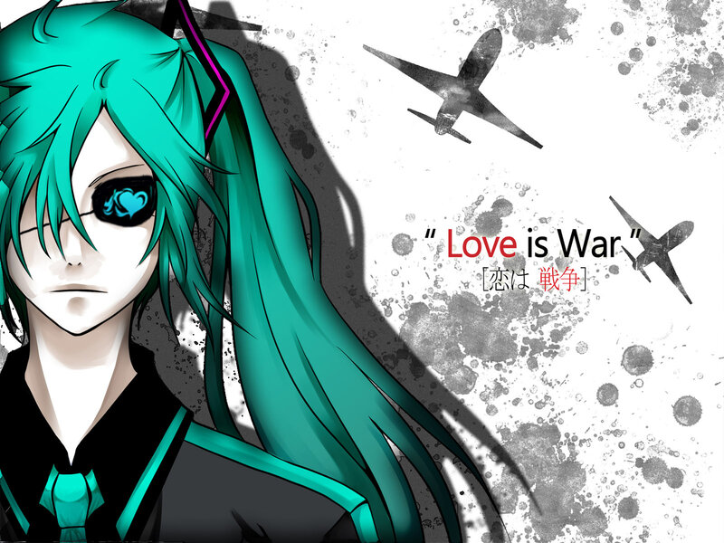 Anime Character with Green Hair — Dramatic, Digital Art, Airplanes
