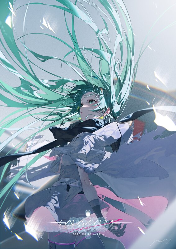 Anime Character with Green Hair — Dramatic, Digital Art, Long Hair, Coat