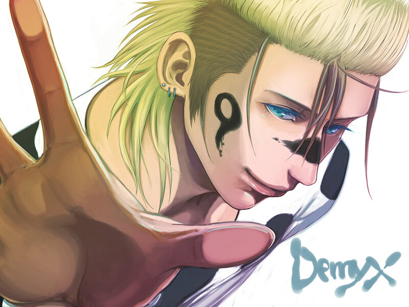 Anime Character with Green Hair — Dramatic, Digital Art