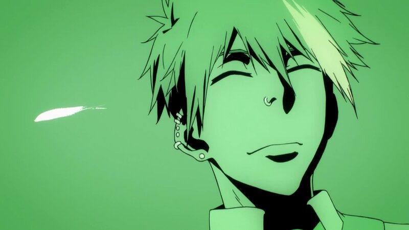 Anime Character with Green Hair — Dramatic, Earring