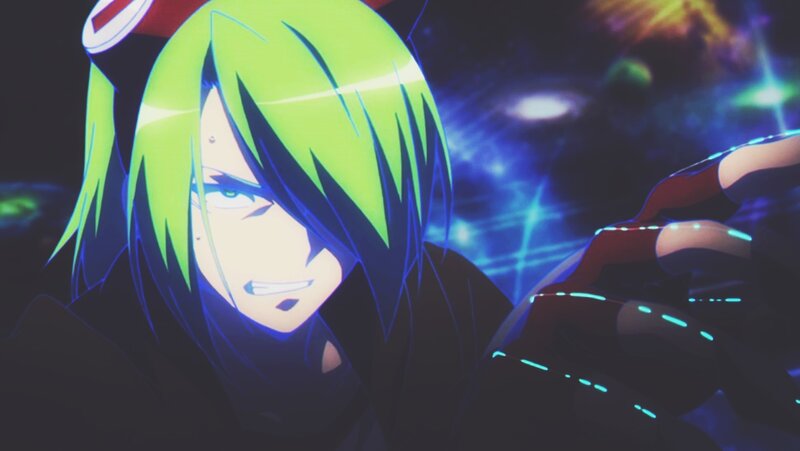 Anime Character with Green Hair — Dramatic, Green Hair, Blue Eyes