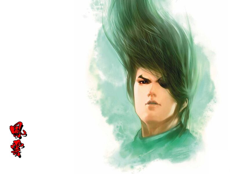 Anime Character with Green Hair — Dramatic, Manga, Face