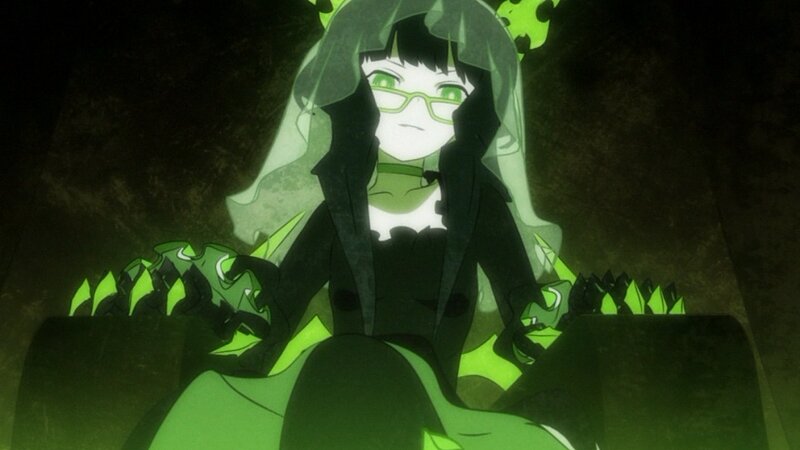 Anime Character with Green Hair — Dramatic, Night, Glasses