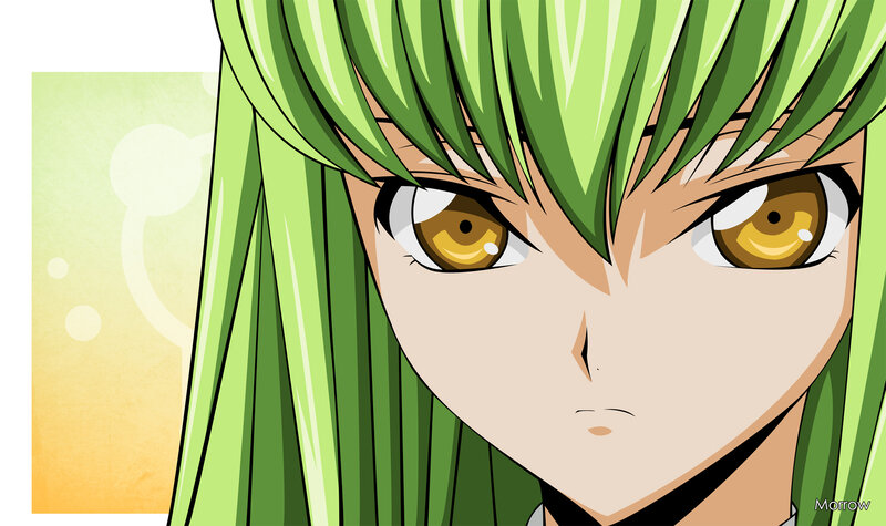 Anime Character with Green Hair — Intense, Green Hair