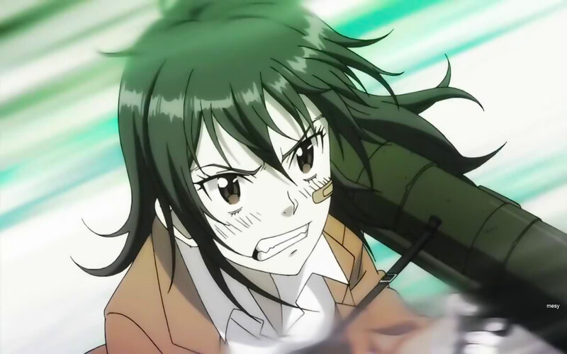 Anime Character with Green Hair — Intense, Gun