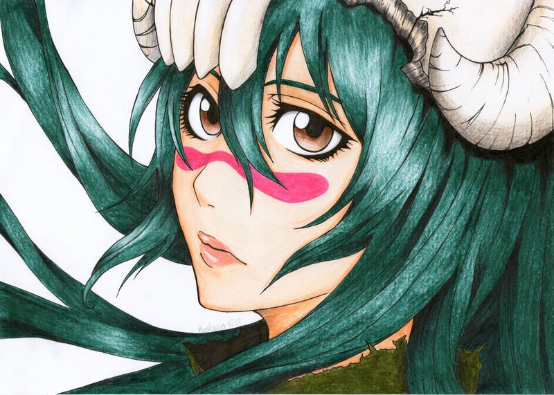 Anime Character with Green Hair — Intense