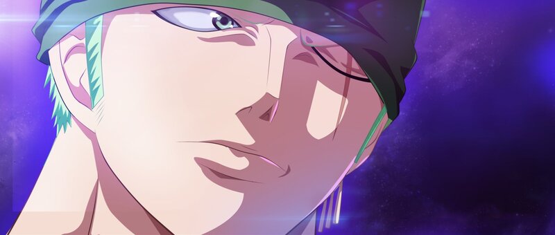 Anime Character with Green Hair — Purple, Dramatic