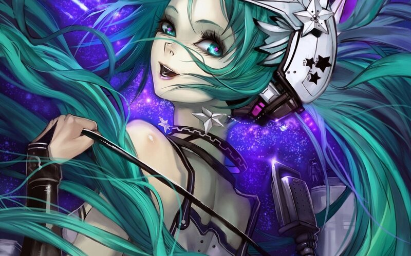 Anime Character with Green Hair — Teal, Dramatic