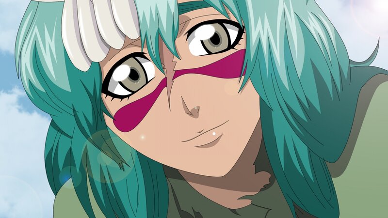 Anime Character with Green Hair — Teal, Intense