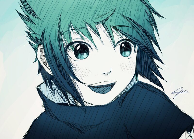 Anime Character with Green Hair — Teal, Neutral