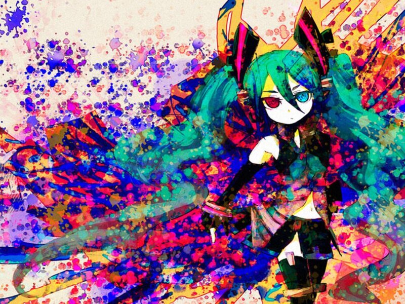 Anime Character with Green Hair — Vibrant