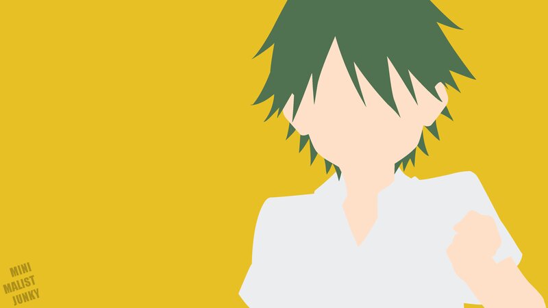 Anime Character with Green Hair — Yellow, Calm