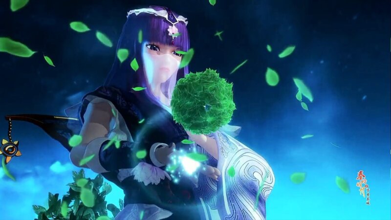 Anime Character with Green Orb — Blue
