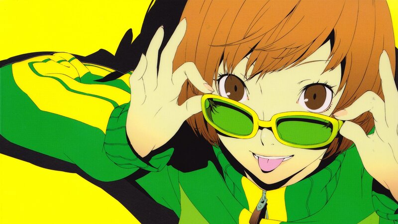 anime character with green sunglasses