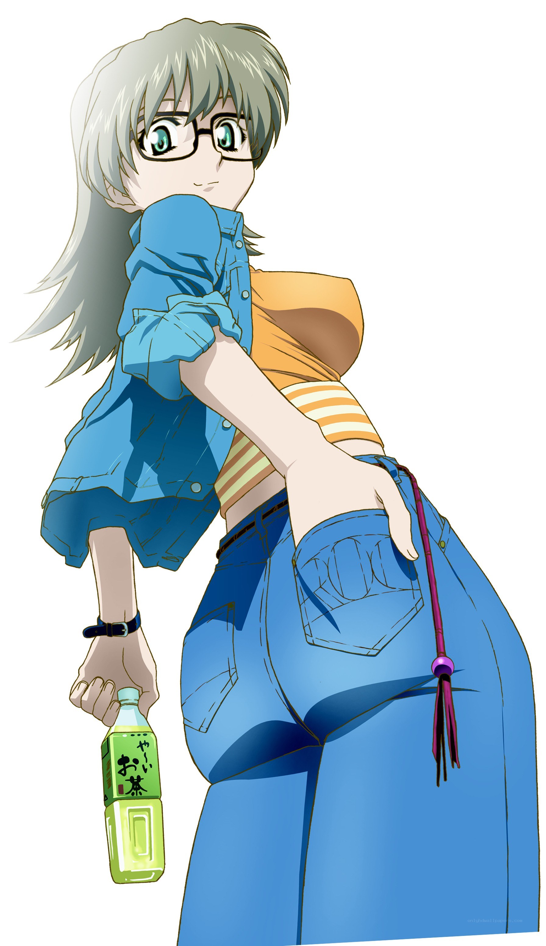 Anime character with green tea