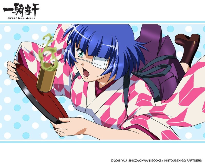 Anime character with green tea