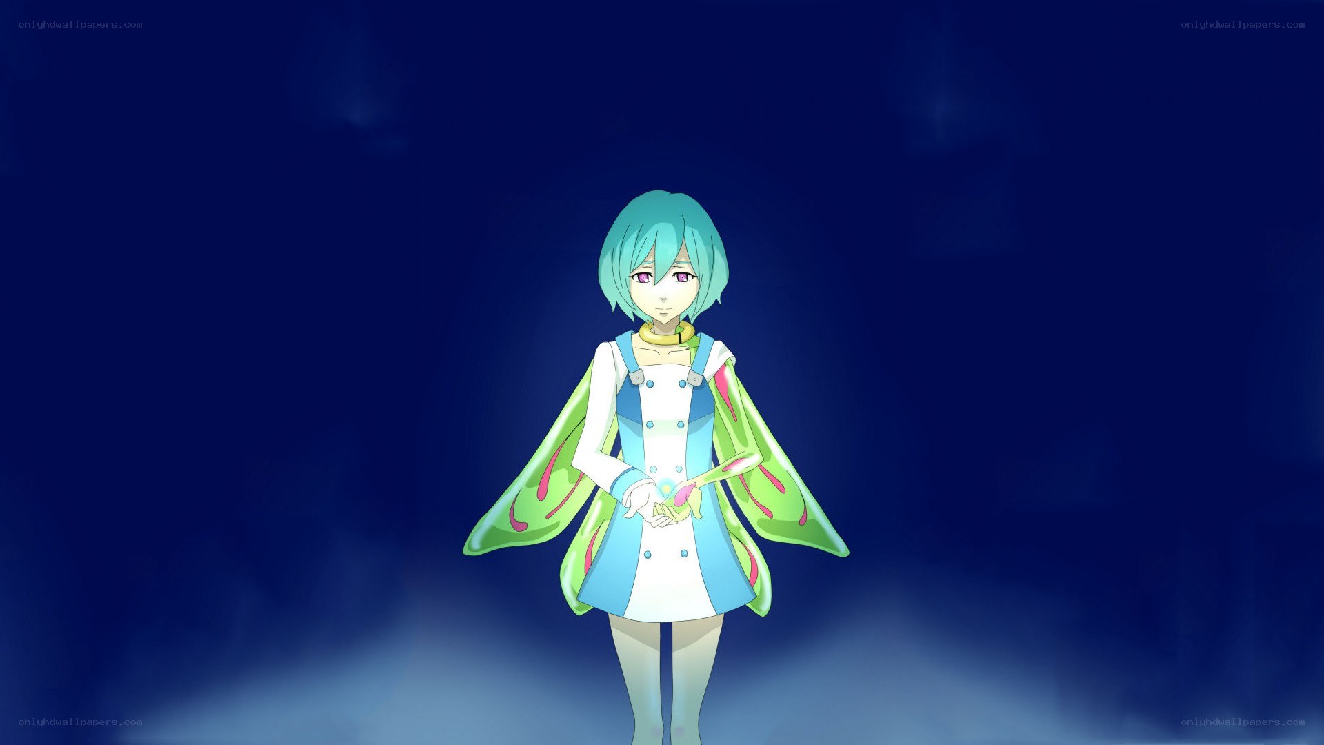 anime character with green wings