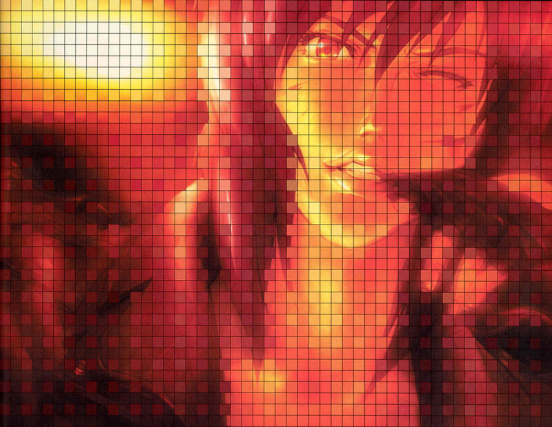 anime character with grid overlay