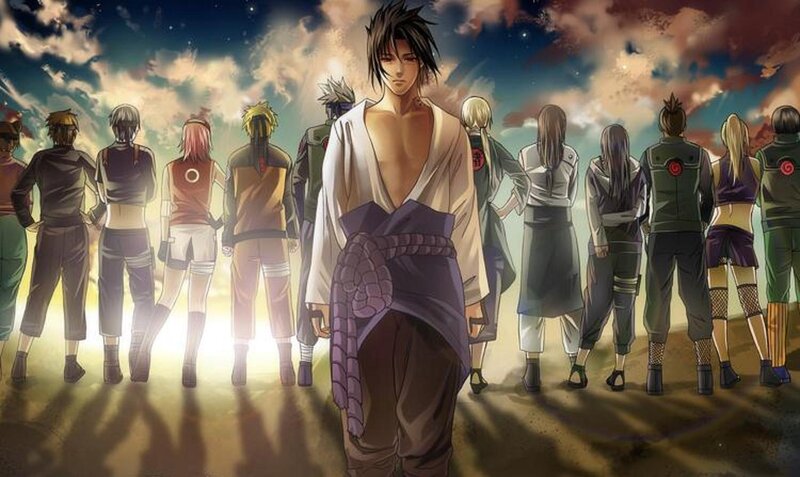 Anime Character with Group — Purple
