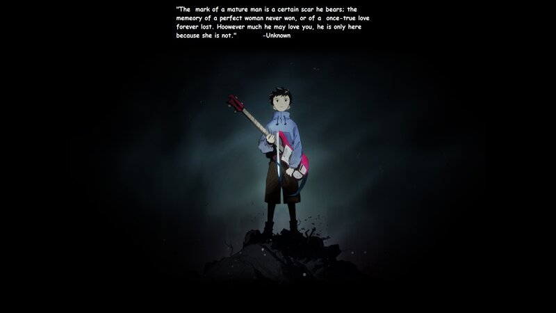 Anime character with guitar