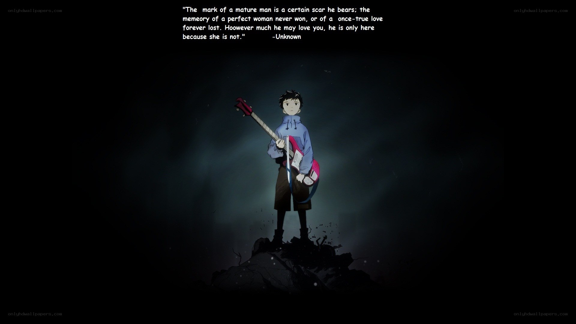 Anime character with guitar
