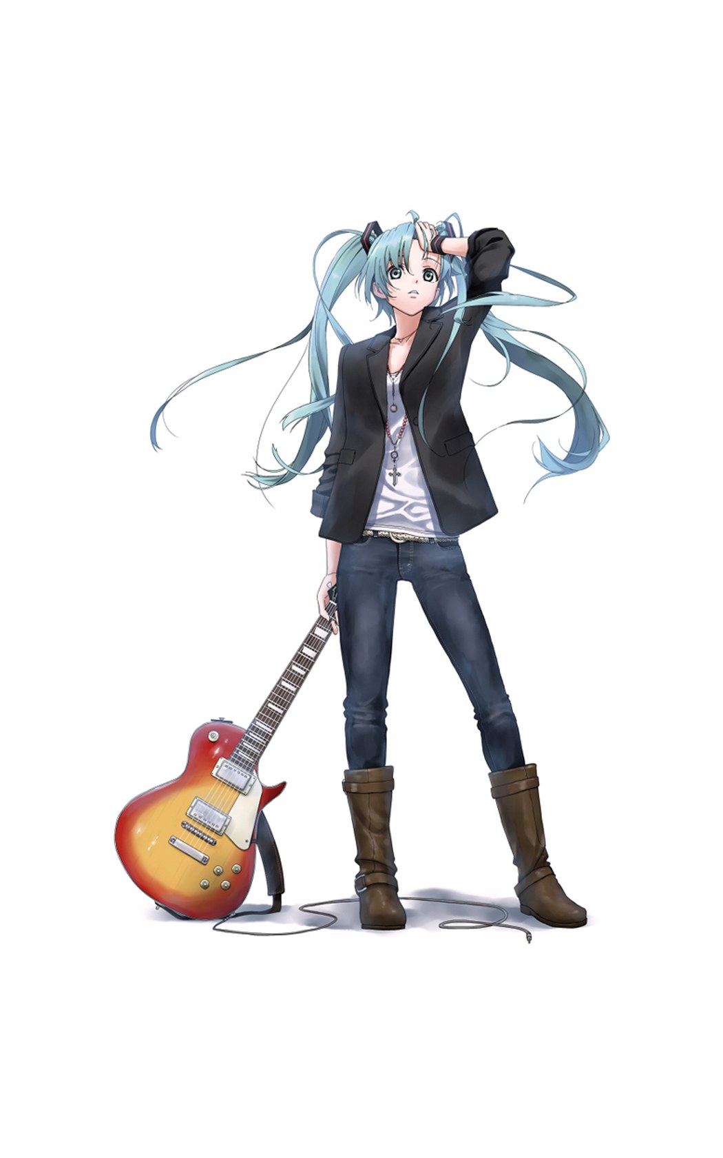 Anime character with guitar