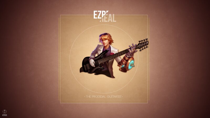 Anime Character with Guitar — Brown, Confident, Digital Art