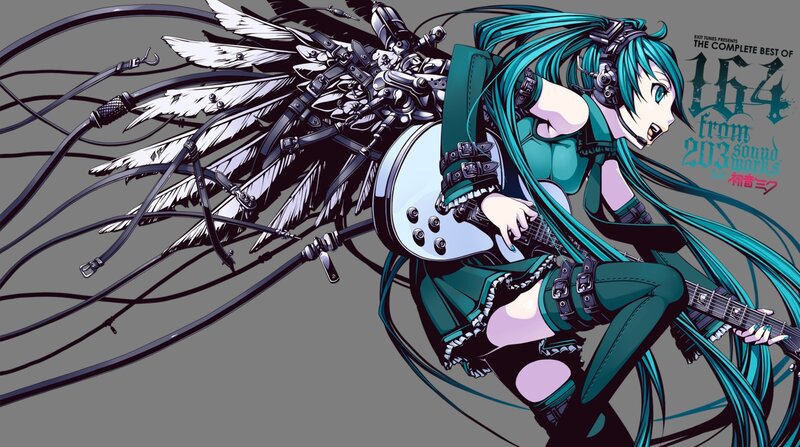 Anime Character with Guitar — Teal, Dramatic, Digital Art