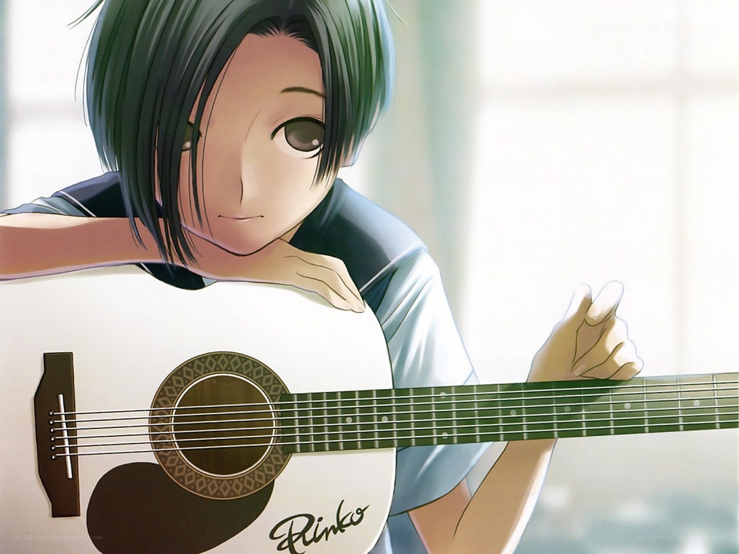 anime character with guitar