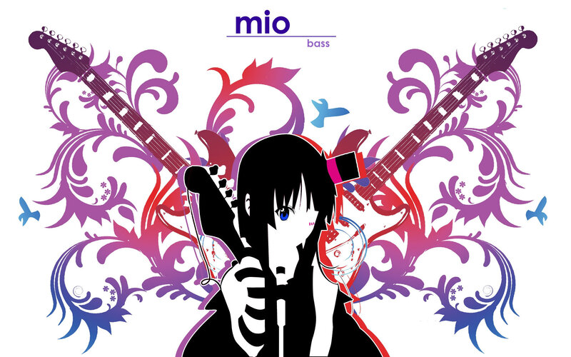 Anime Character with Guitars — Purple