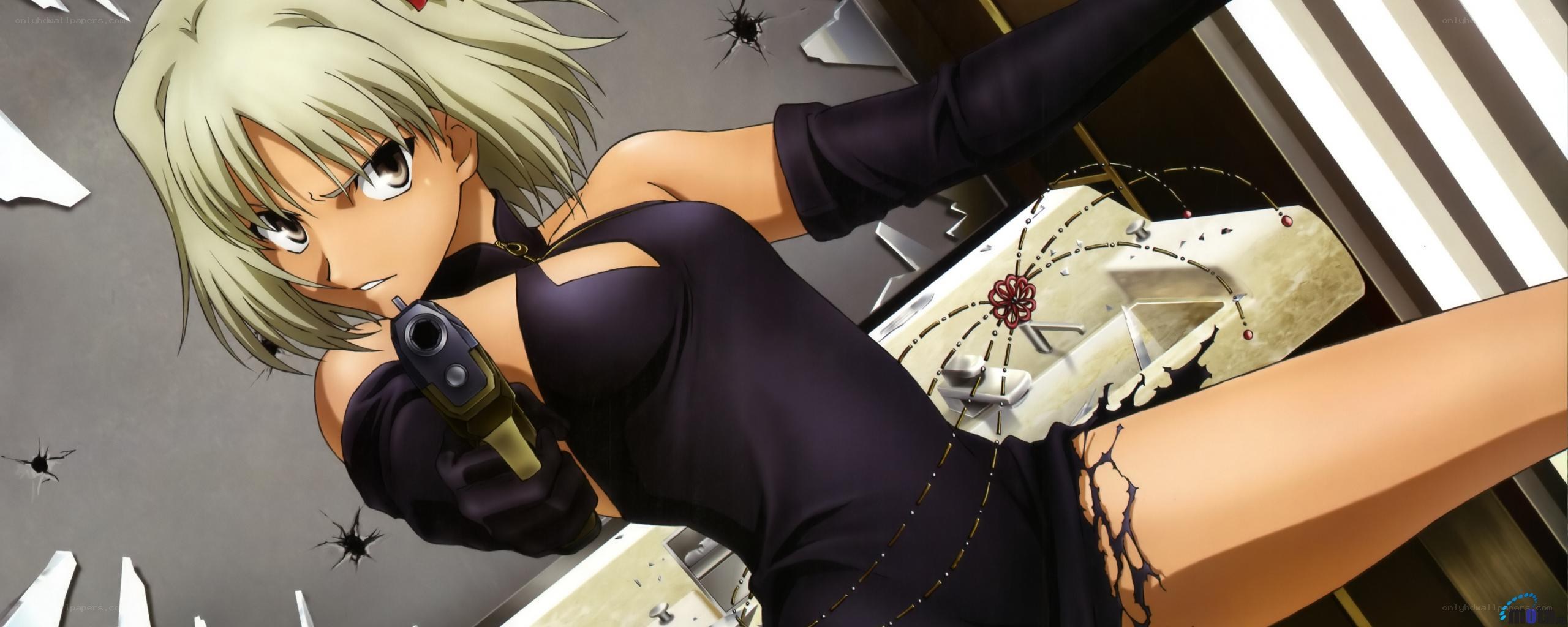 anime character with gun