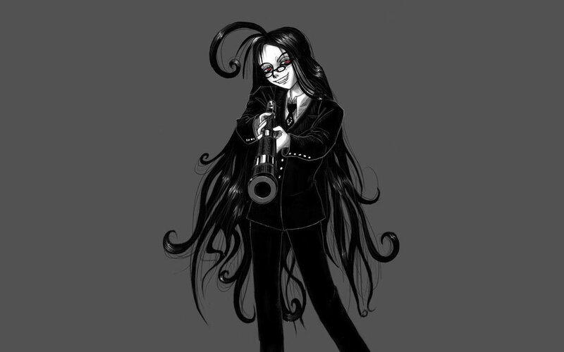 anime character with gun