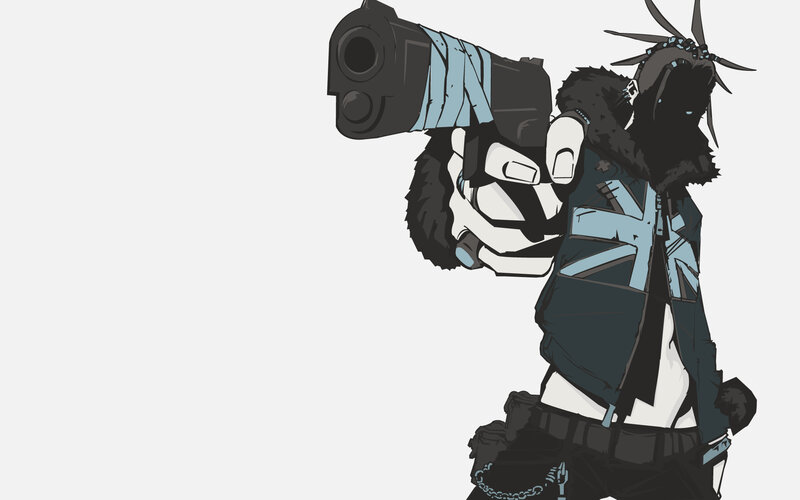 anime character with gun