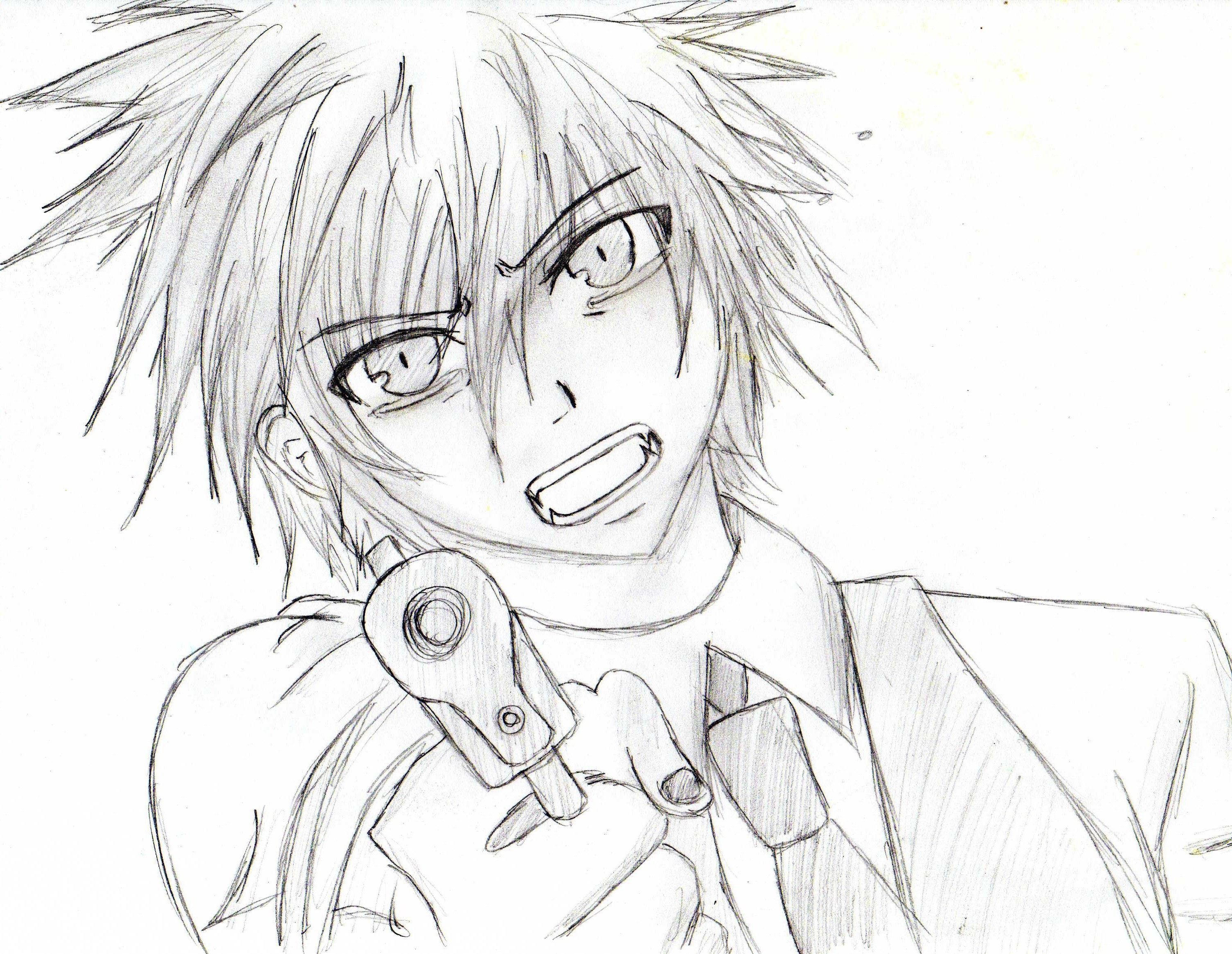 anime character with gun