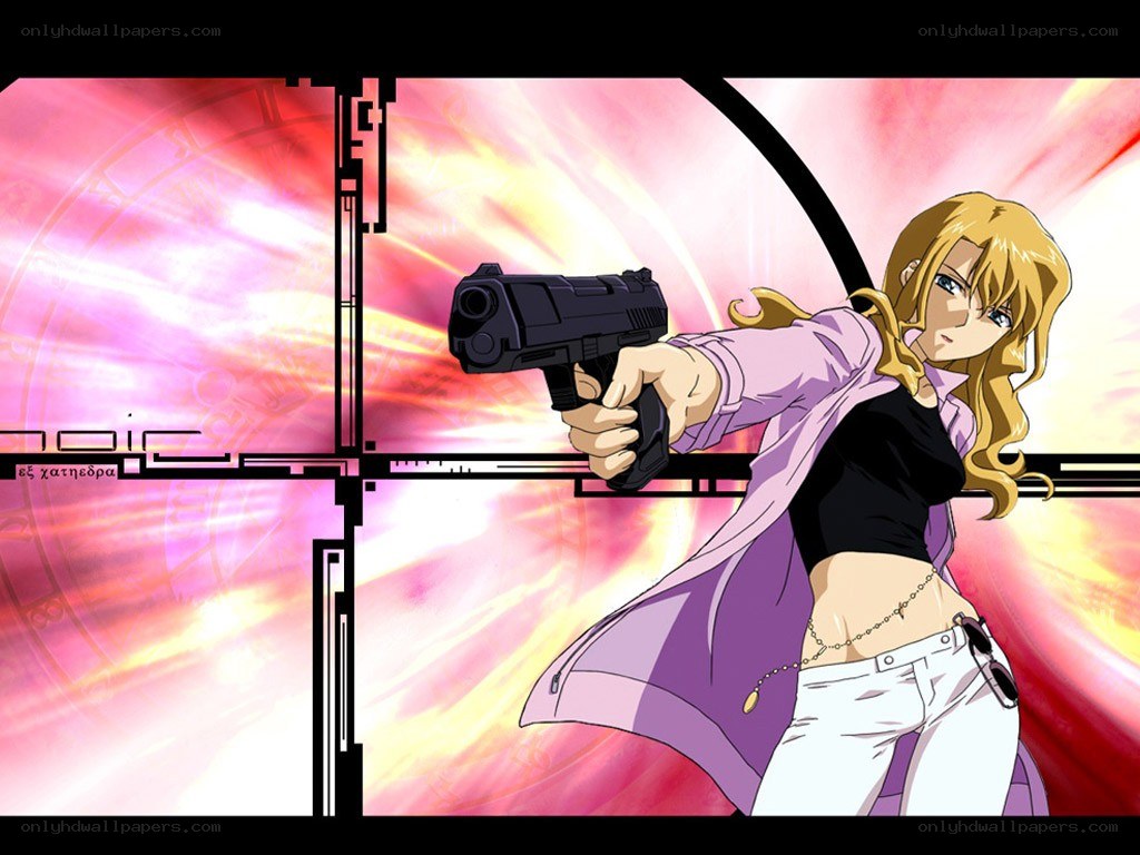 anime character with gun