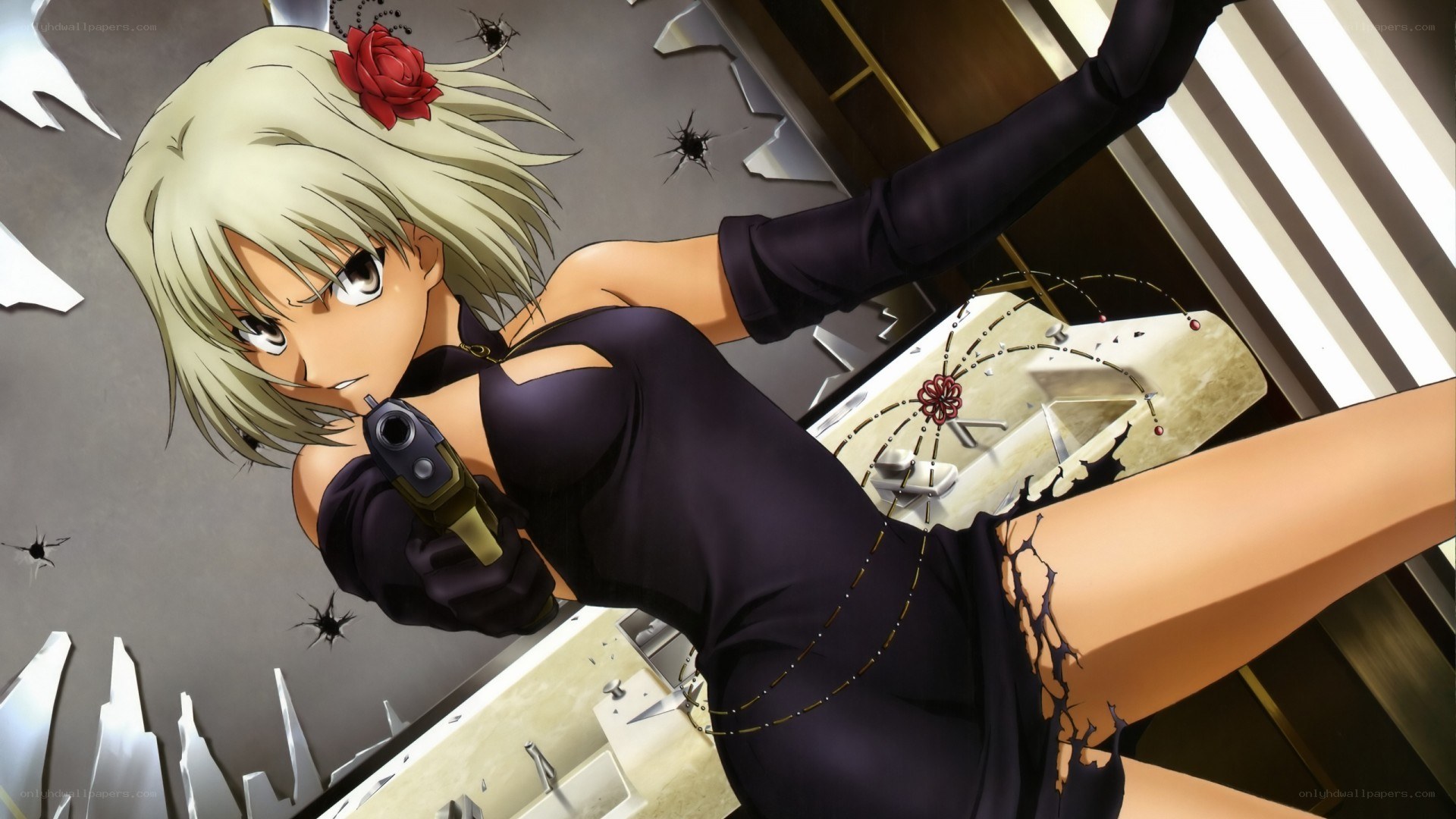 anime character with gun