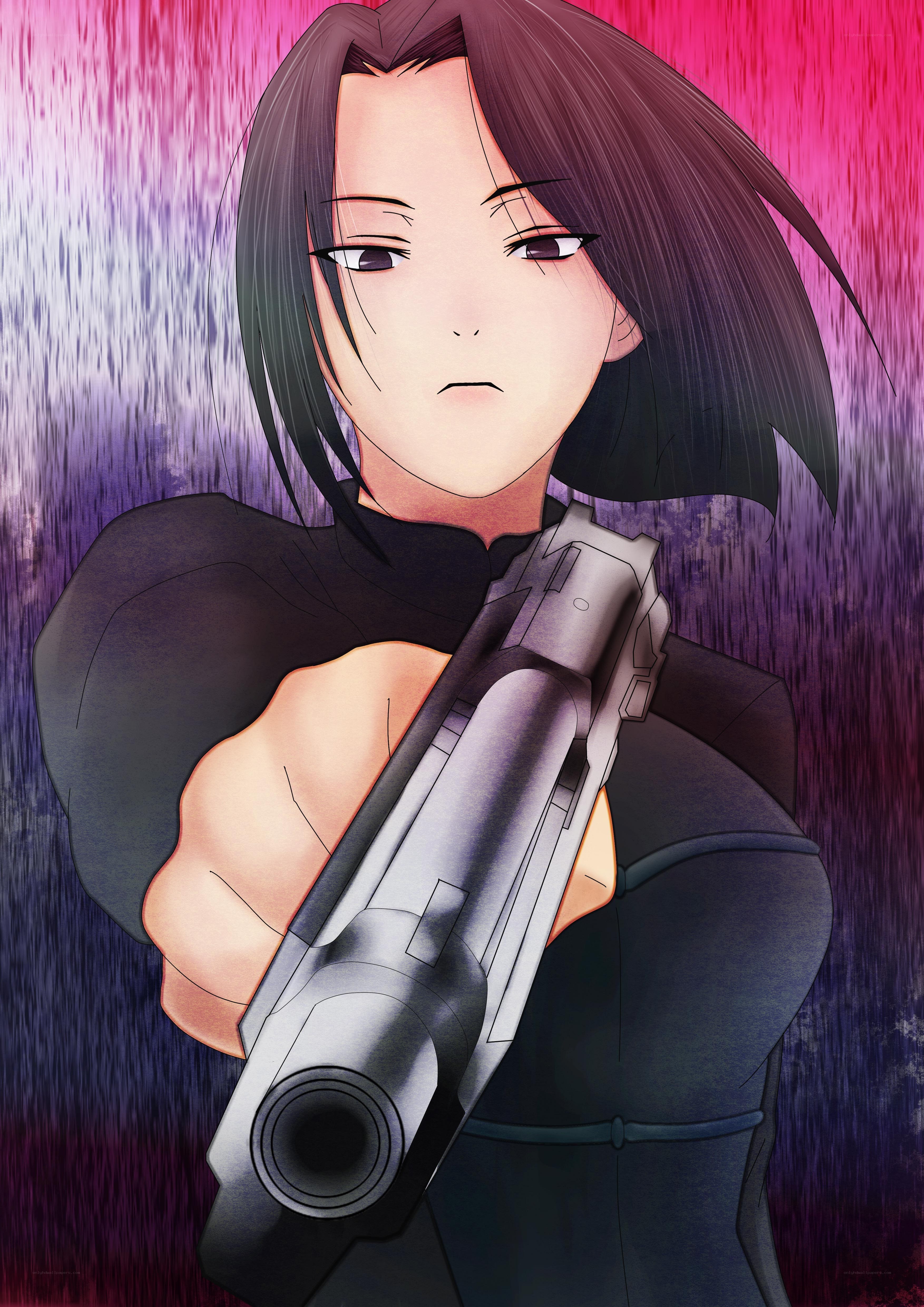 anime character with gun