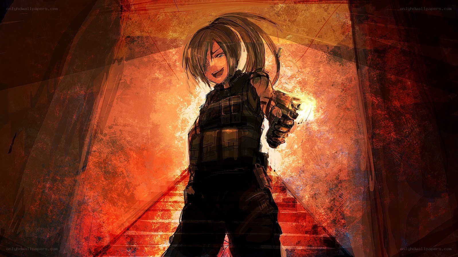 anime character with gun