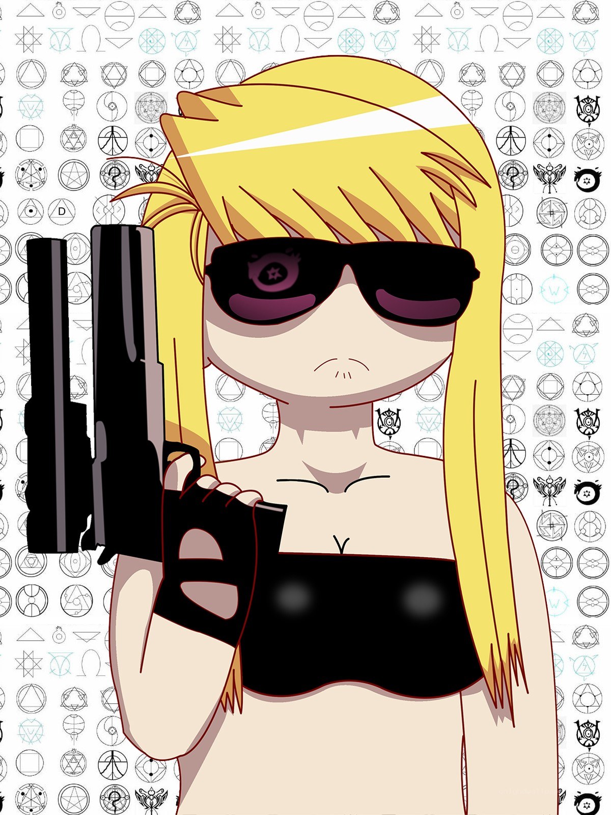 anime character with gun