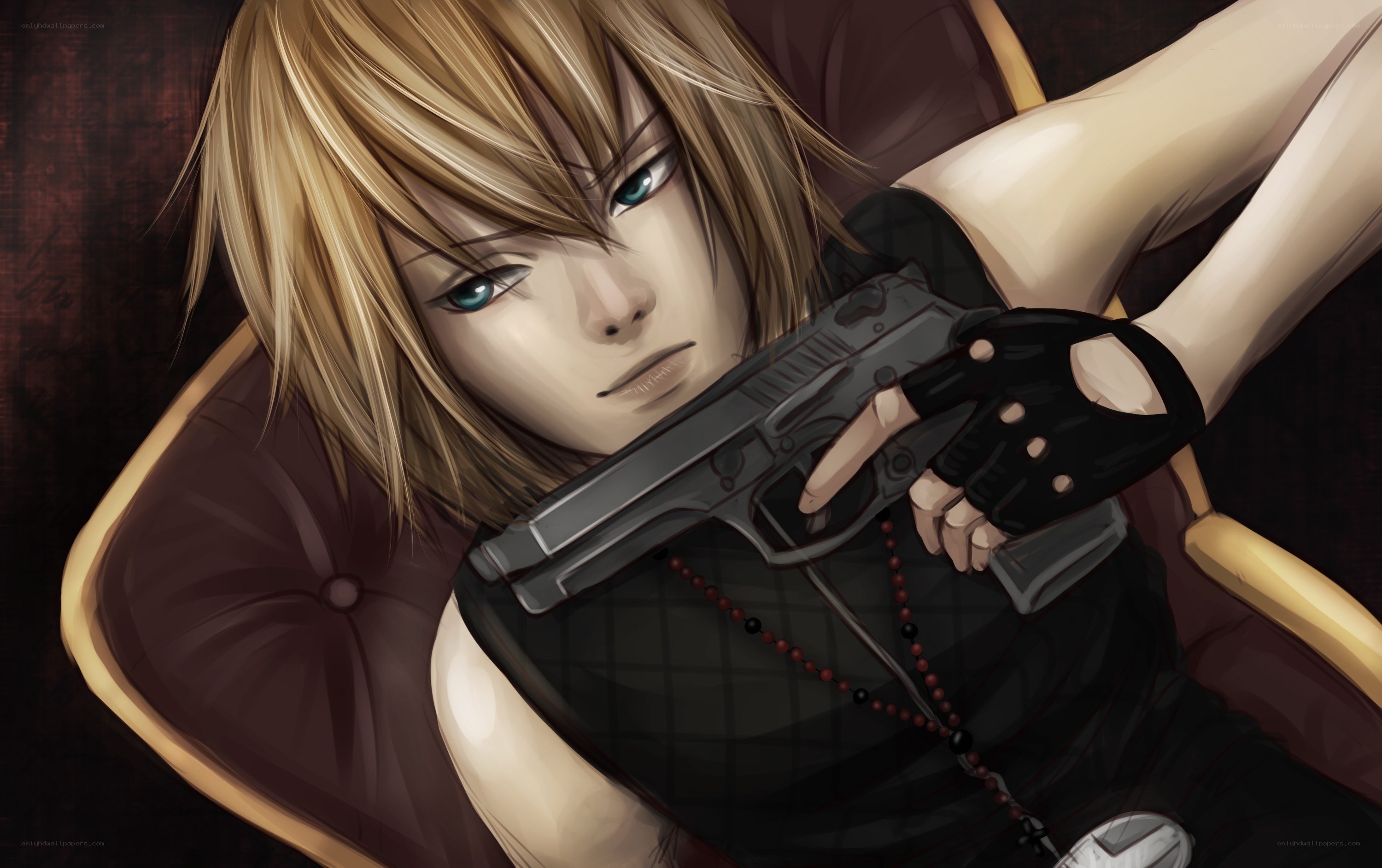 anime character with gun