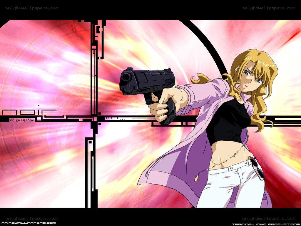 anime character with gun