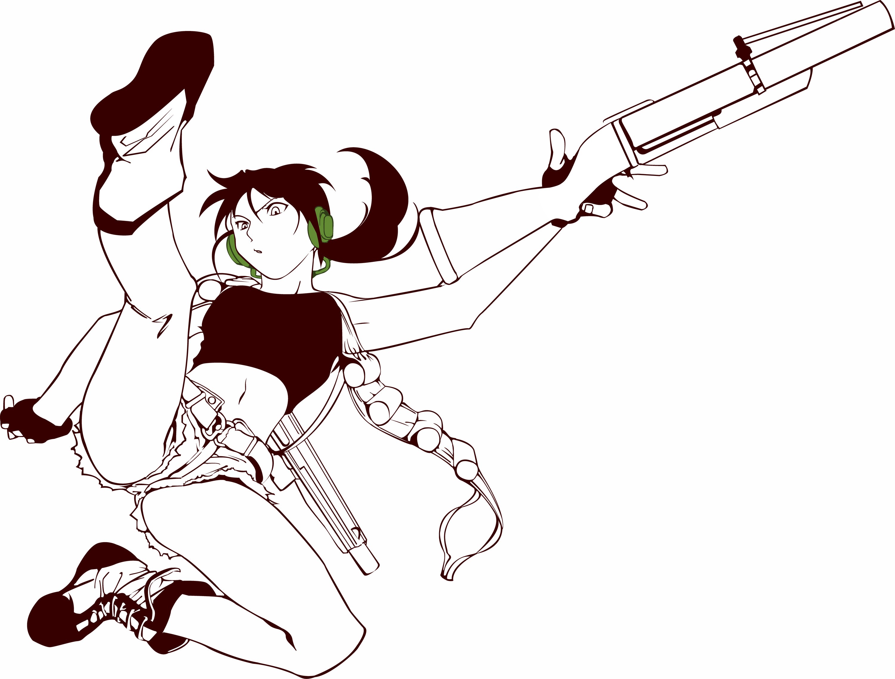 anime character with gun