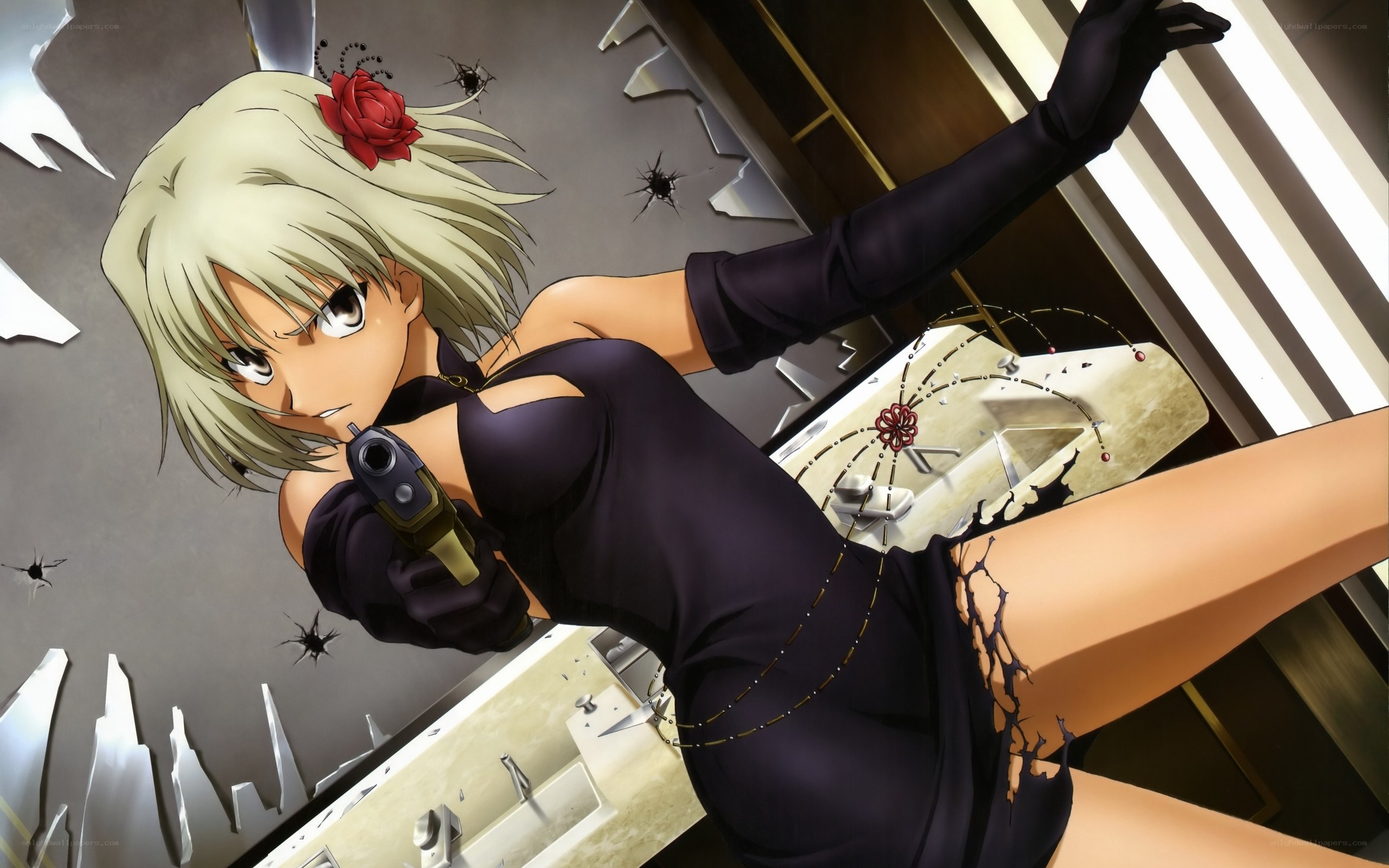 anime character with gun