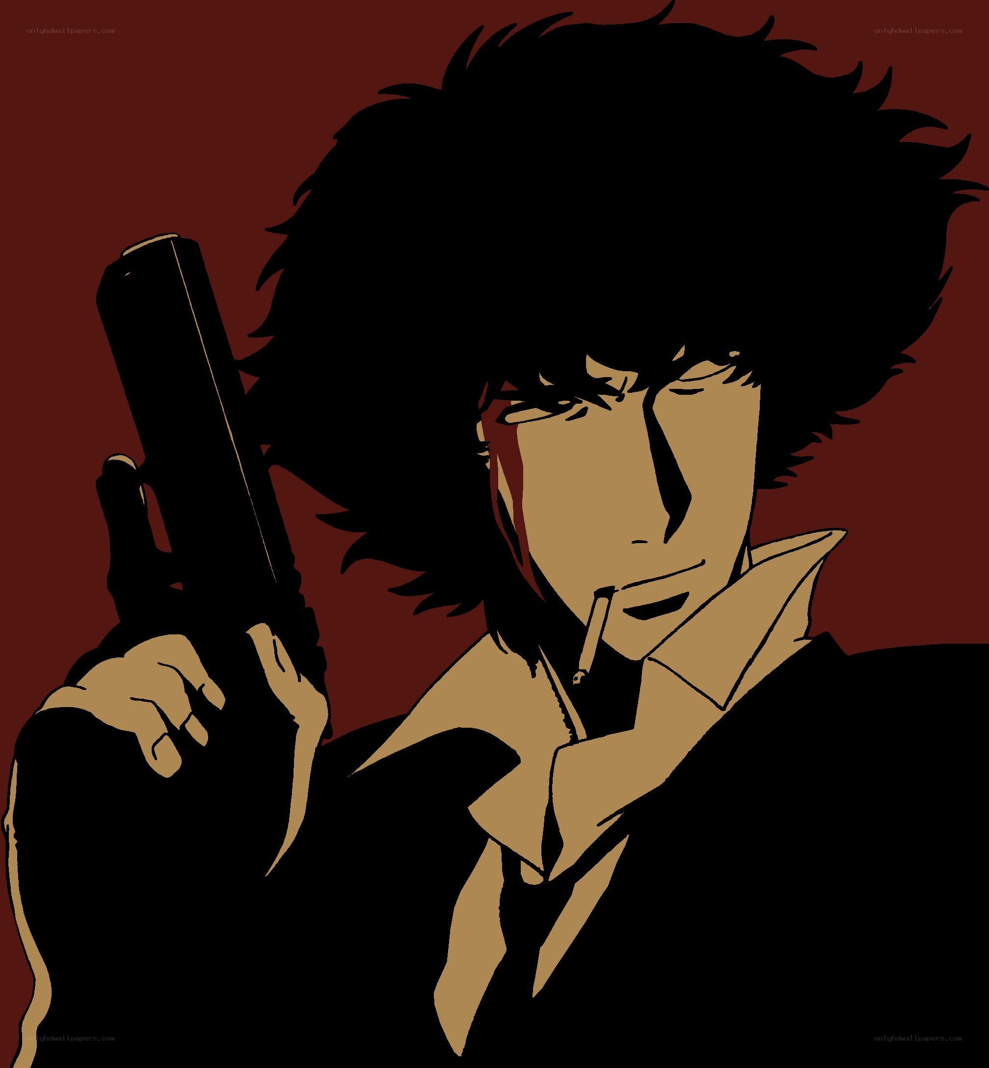 Anime character with gun and cigarette