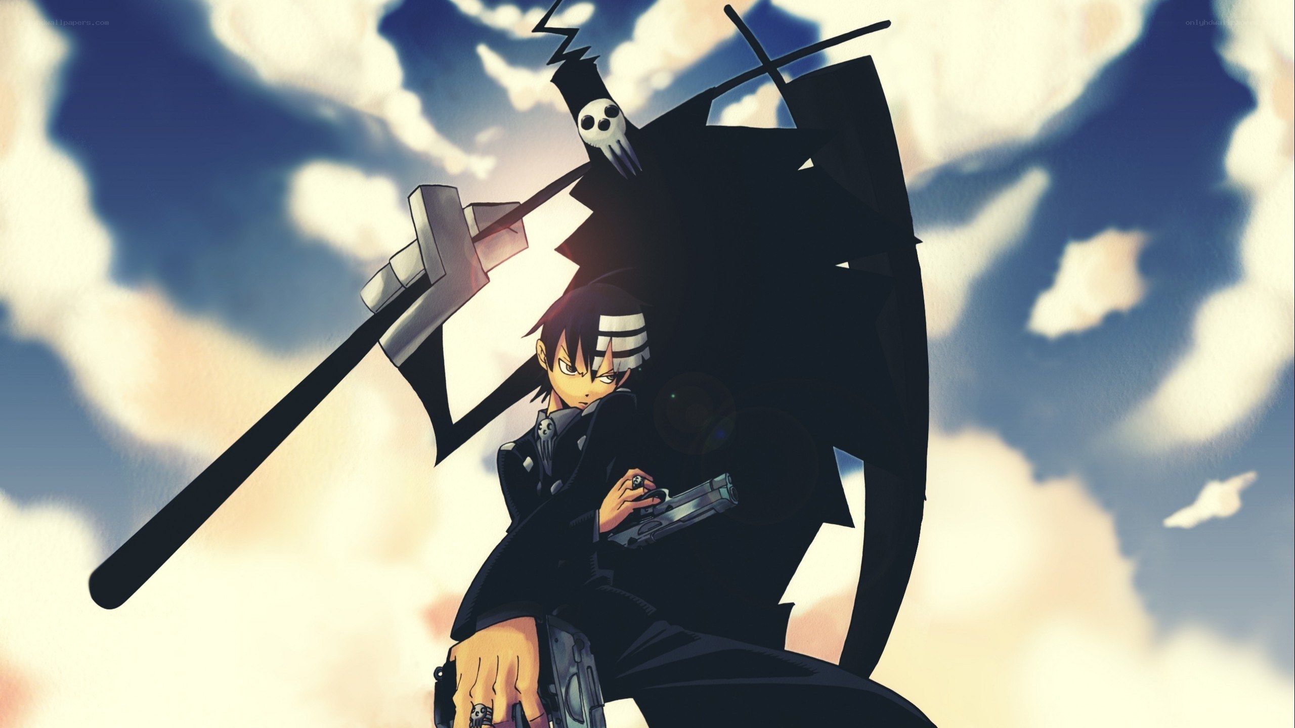 Anime character with gun and scythe