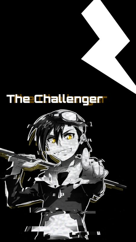 Anime Character with Gun — Black, Dramatic, Goggles